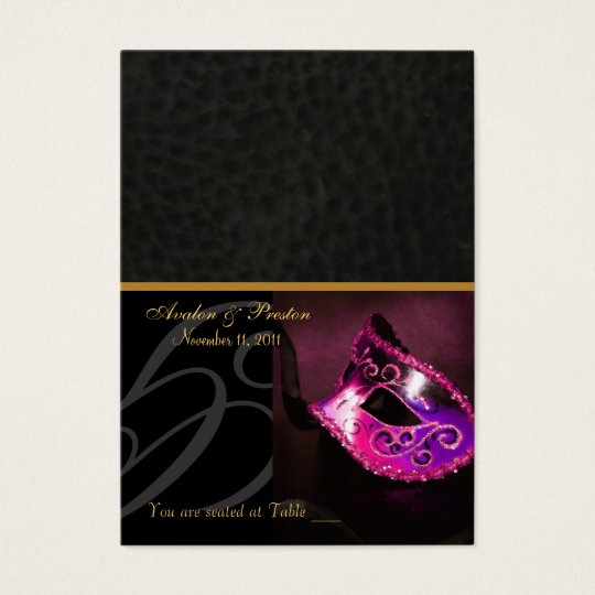 Pink Masquerade Mask Placecard Business Card