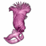 Pink Masquerade Party Table Decorations Cutout<br><div class="desc">Pretty pink feather mask pink masquerade party table decoration acrylic sculpture cut-out.</div>