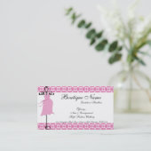 Pink Maternity Dress Boutique Business Cards (Standing Front)