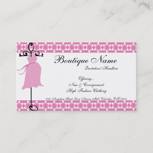 Pink Maternity Dress Boutique Business Cards