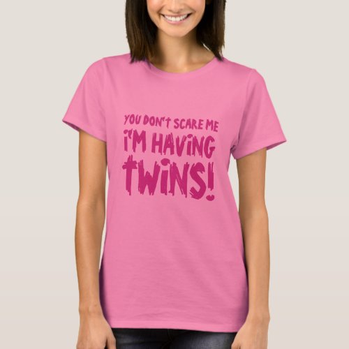 Pink maternity shirt for women expecting twins