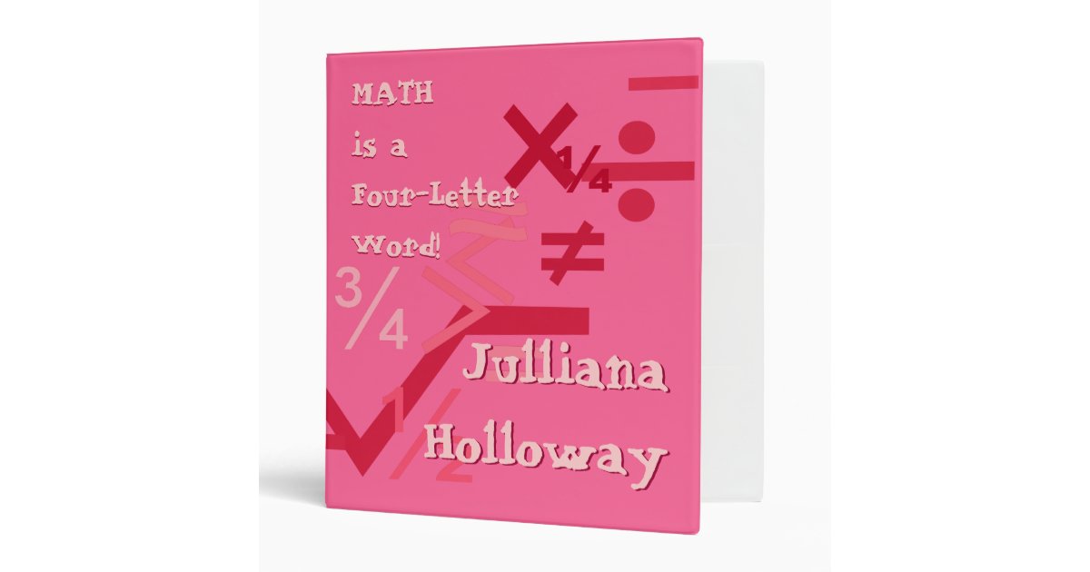 Pink Math Binder | Zazzle