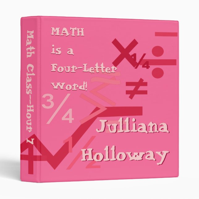 Pink Math Binder (Front/Spine)