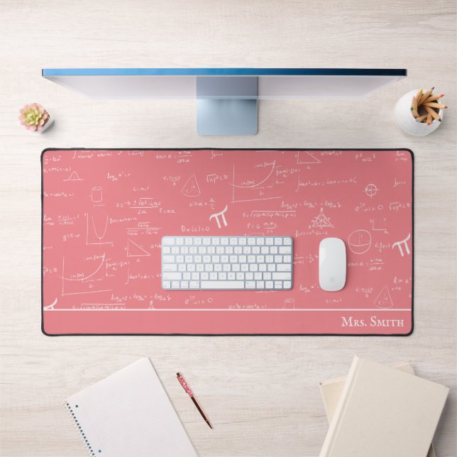 Pink Math Formulas Large Office Math Teacher Desk Mat (Office 1)