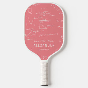 Pink Mathematics Equations Personalized Pickleball Paddle