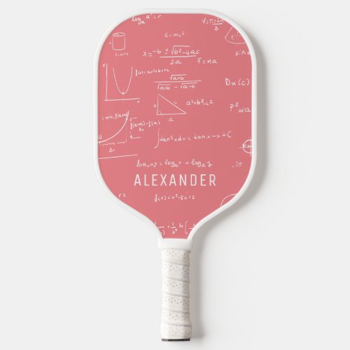 Pink Mathematics Equations Personalized Pickleball Paddle