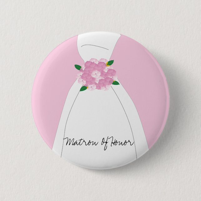 Pink Matron Of Honor Button (Front)