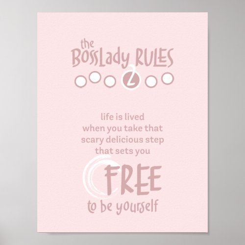 Pink Mauve BossLady Rule 2 Motivational Saying Poster