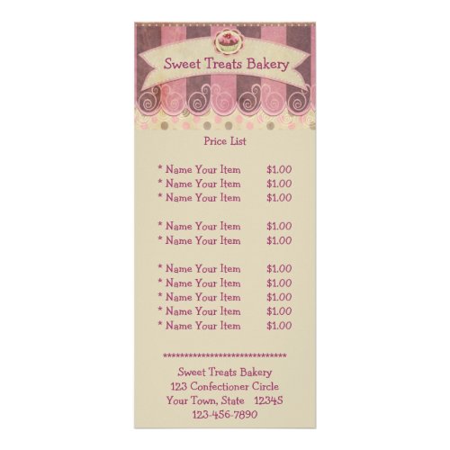 Pink Mauve Cupcake Rack Card
