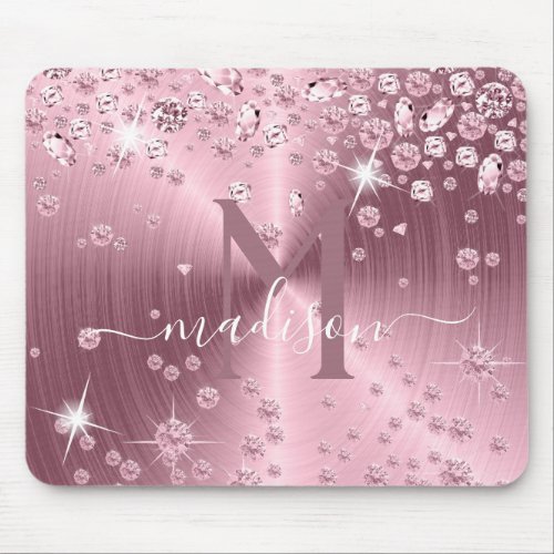 Pink Mauve Diamonds _ Personalized Mouse Pad
