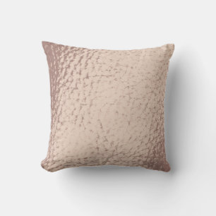 Pink Mauve Faux Leather Throw Pillow