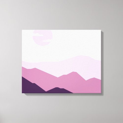 Pink  Mauve Minimalist Sunset Wall Art Canvas