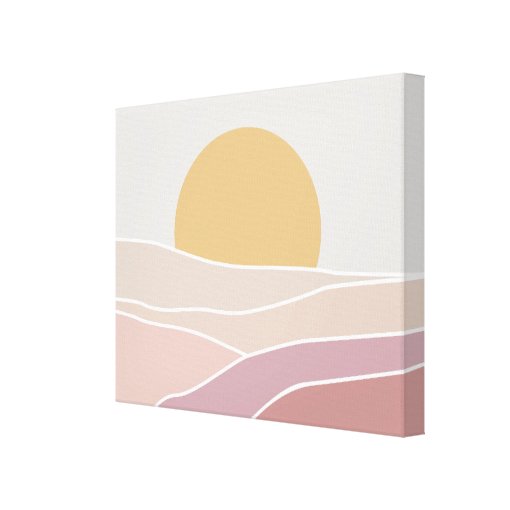 Pink & Mauve Minimalist Sunset Wall Art Canvas | Zazzle