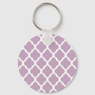 Pink Mauve Mist Moroccan Tile Trellis Keychain