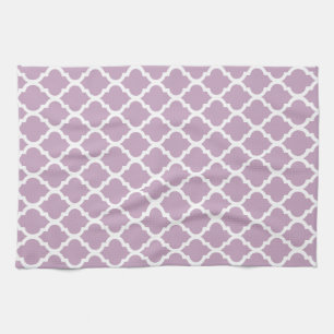 Pink Mauve Mist Moroccan Tile Trellis Towel