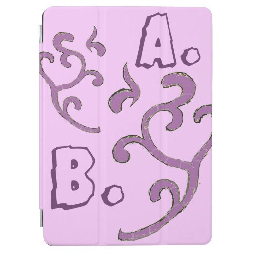 Pink Mauve Monogram Organic Pattern  iPad Air Cover
