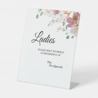 Pink Mauve Vintage Floral Wedding Ladies Bathroom