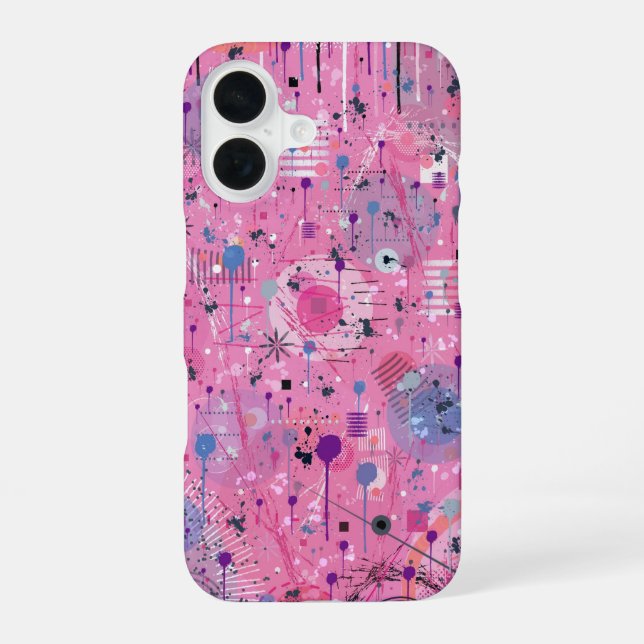 Pink Maximalist Abstract Art  iPhone Case (Back)
