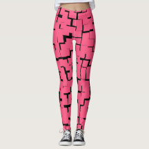 Pink Maze Leggings, Yoga, Fitness, Modern Design