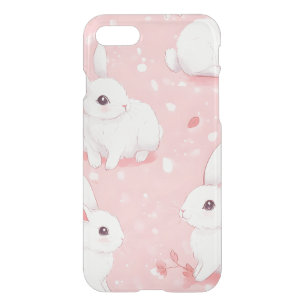 Pink Meadow Bunny Floral Garden iPhone SE/8/7 Case