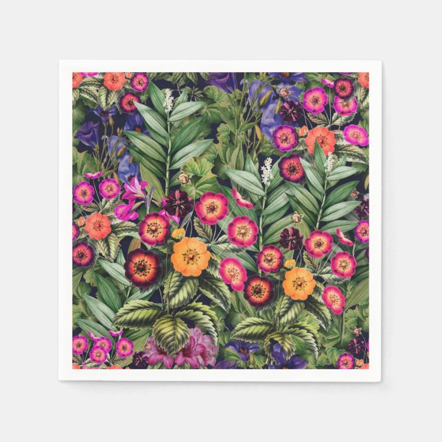 Pink Meadow Floral Napkins (Front)