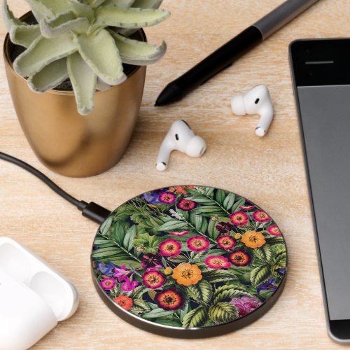 Pink Meadow Floral Wireless Charger