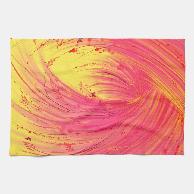 Pink Meadow Kitchen Towel (Horizontal)