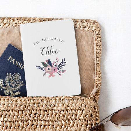 Pink Meadow Personalized Floral Passport Holder