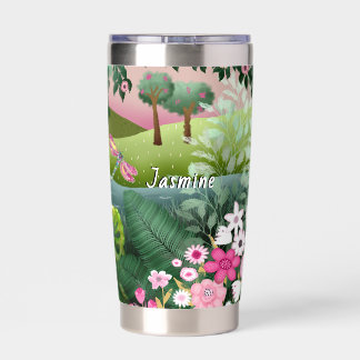 Pink Meadow Watercolor by Tia Insulated Tumbler
