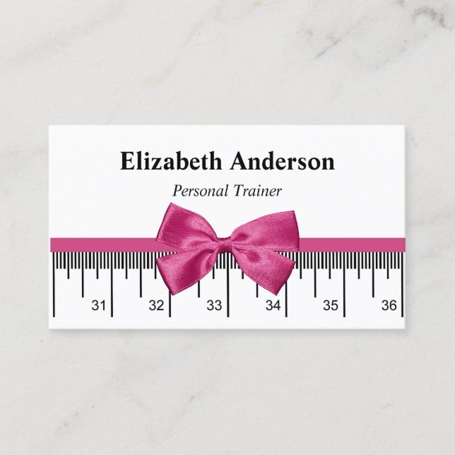 Pink Measuring Tape Trainer Business Card (Front)