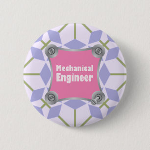 Pink Mechanical Engineer Button