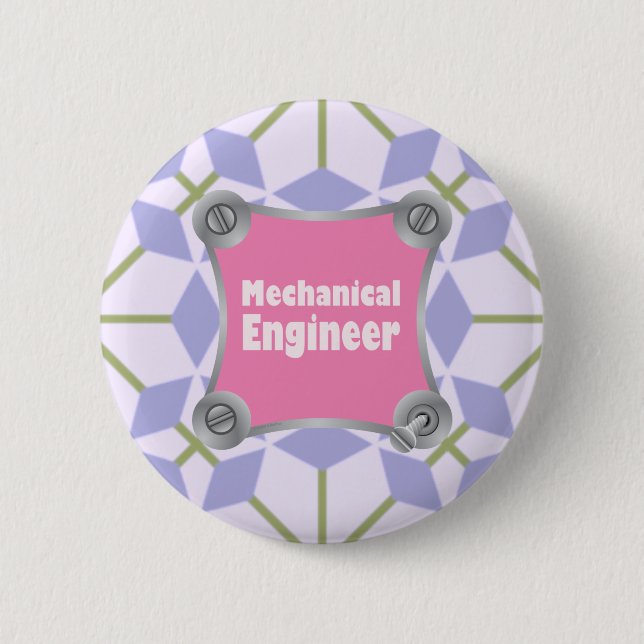 Pink Mechanical Engineer Button (Front)