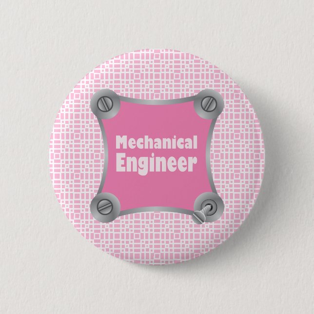 Pink Mechanical Engineer Button (Front)