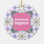 Pink Mechanical Engineer Ceramic Ornament