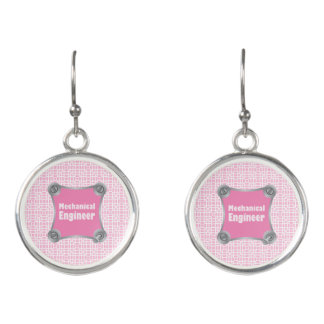 Pink Mechanical Engineer Earrings