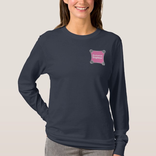 Pink Mechanical Engineer Fastener T-Shirt (Front)