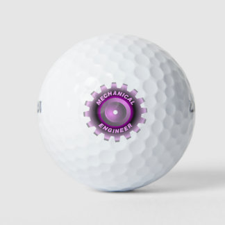 Pink Mechanical Engineer Gear Golf Balls