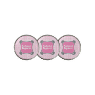 Pink Mechanical Engineer Golf Ball Marker