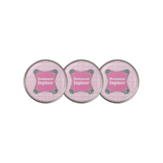 Pink Mechanical Engineer Golf Ball Marker