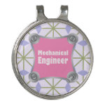 Pink Mechanical Engineer Golf Hat Clip