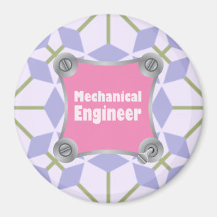 Pink Mechanical Engineer Magnet