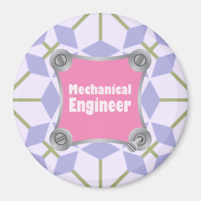 Pink Mechanical Engineer Magnet (Front)