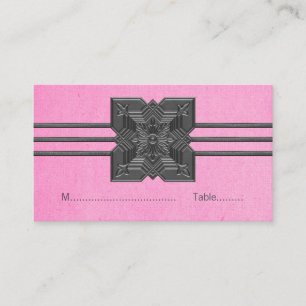 Pink Medallion Border Place Card