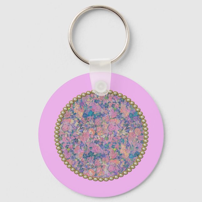 Pink medallion keychain (Front)