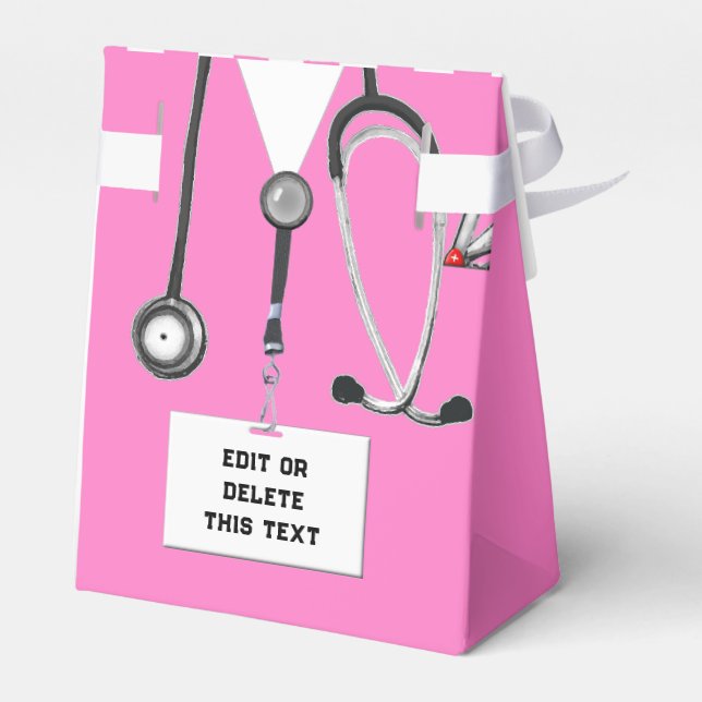 Pink Medical School Graduation Favor Box (Back Side)