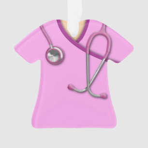 Pink Medical Scrubs Ornament