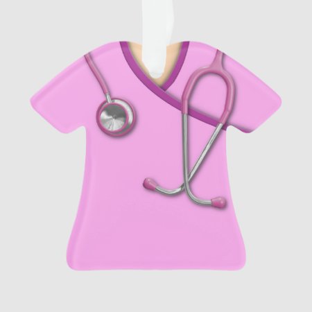Pink Medical Scrubs Ornament