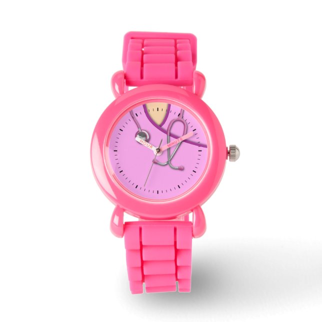 Pink Medical Scrubs Watch (Front)