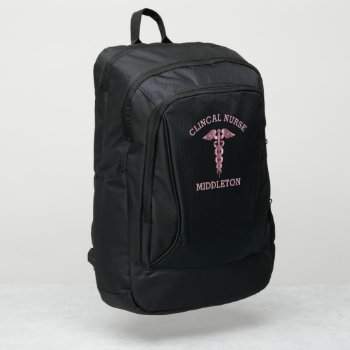 Pink Medical Symbol  Port Authority® Backpack by DesignsbyDonnaSiggy at Zazzle