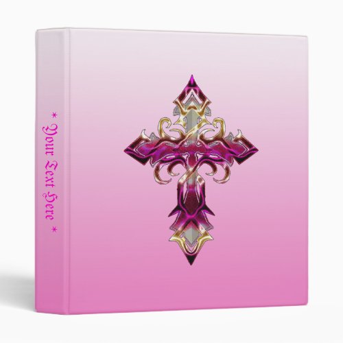 Pink Medieval Cross Binder